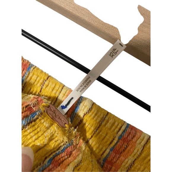 Free People Striped Fall Cotton Scarecrow Women's XS Flare Pants - Picture 2 of 5